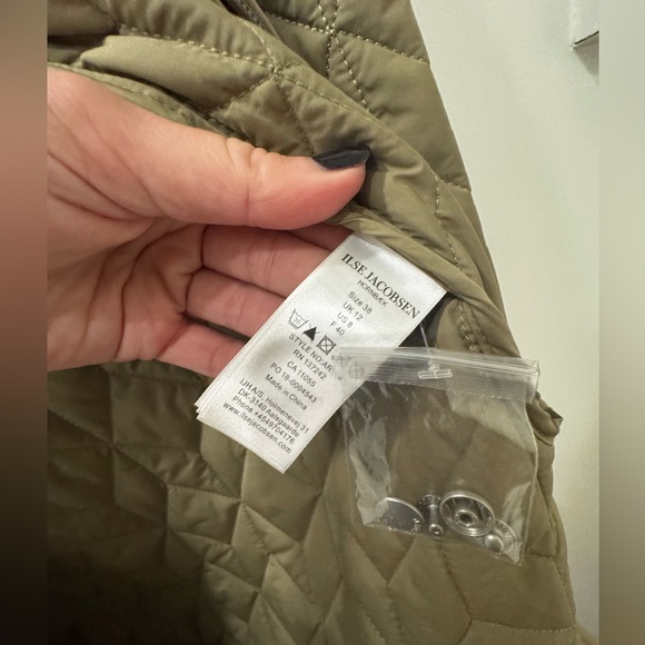 Ilse Jacobsen padded quilt coat in Khaki - Picture 4 of 5